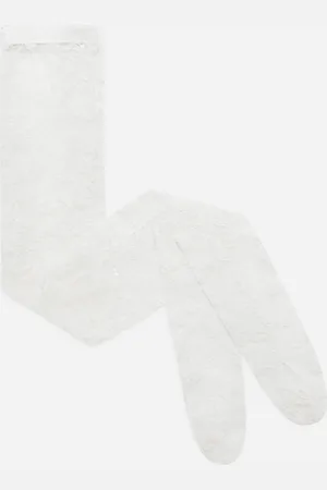 Dolce & Gabbana Pantis De Encaje Con Logotipo En Cintura Elástica - Mujer Calcetines L