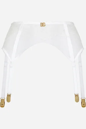 Dolce & Gabbana Liguero De Encaje Con Logotipo Dg - Mujer Calcetines 1