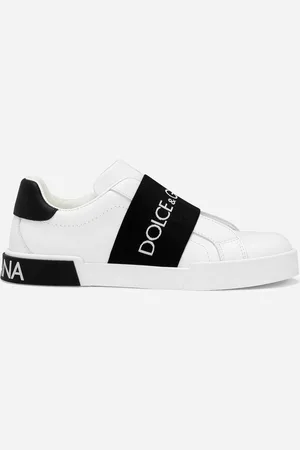 Dolce & Gabbana Calfskin Portofino Sneakers - Baby Male Zapatos (24-38) Negro 27