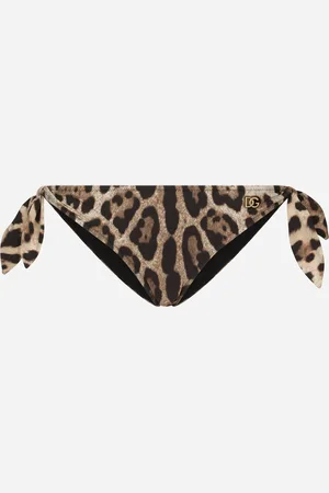 Dolce & Gabbana Slip De Bikini Con Lazos Y Estampado De Leopardo - Mujer Moda Baño Estampado Animal Punto 2