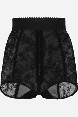 Dolce & Gabbana Culotte De Encaje Con Cintura Elástica - Mujer Lingerie Negro Encaje 3