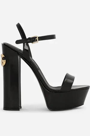 Dolce & Gabbana Sandalia Plataforma De Piel De Becerro Brillante - Mujer Sandalias Y Cuñas Piel 35