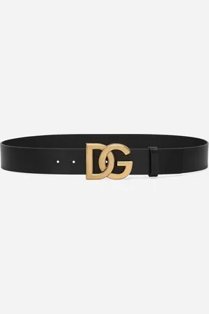 Dolce & Gabbana Lux Leather Belt With Crossover Dg Logo Buckle - Hombre Cinturones Piel 80