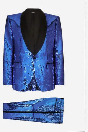 Dolce & Gabbana Costume Smoking Droit Sicilia À Paillettes - Hombre Trajes Y Americanas Azul Tul 46