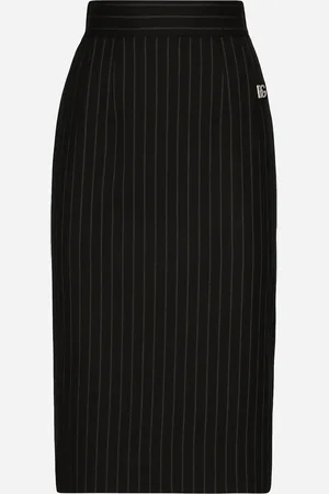 Dolce & Gabbana Falda Corta De Corte Recto De Lana Con Rayas Diplomáticas - Mujer Faldas #n/d 36