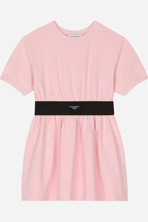 Dolce & Gabbana Jersey Minidress With Logo Tag - Baby Female Vestidos 2 Years
