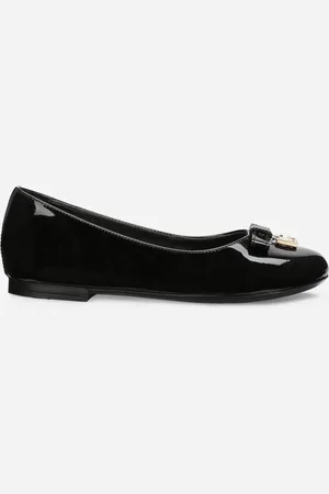 Dolce & Gabbana Patent Leather Ballet Flats With Metal Dg Logo - Mujer Zapatos (24-38) Piel 25