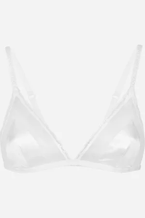 Dolce & Gabbana Sujetador De Triángulo De Raso Con Encaje - Mujer Lingerie 3