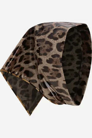 Dolce & Gabbana Velo Triangular De Raso Revestido Con Estampado De Leopardo - Mujer Sombreros Y Guantes Estampado Animal Onesize