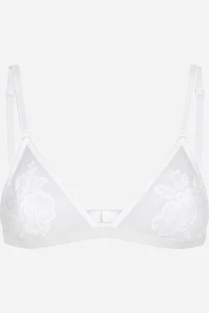 Dolce & Gabbana Sujetador De Triángulo Con Copa Blanda De Encaje Y Tul - Mujer Lingerie 1