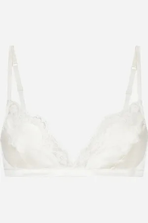 Dolce & Gabbana Sujetador De Copa Blanda En Raso Con Encaje - Mujer Lingerie Seda 2