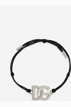 Dolce & Gabbana Pulsera De Cuerda Con Logotipo Dg Grande - Hombre Bisutería Metal Onesize