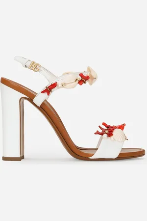 Dolce & Gabbana Sandalia De Napa Con Corales Bordados - Mujer Sandalias Y Cuñas 35.5