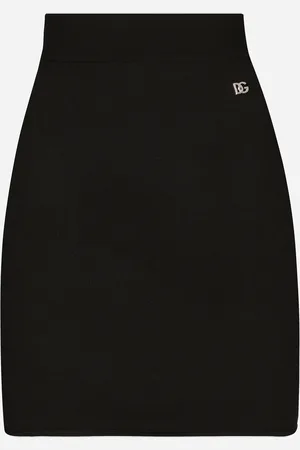 Dolce & Gabbana Falda Corta En Punto De Viscosa Elástica Con Logotipo Dg - Mujer Faldas 40
