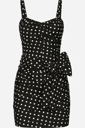 Dolce & Gabbana Minivestido Con Lazo De Algodón Con Estampado De Lunares - Mujer Vestidos 50