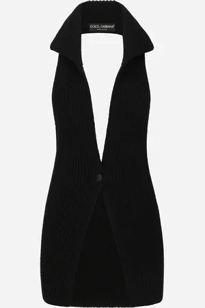 Dolce & Gabbana Chaleco Largo En Punto Inglés Acanalado De Lana - Mujer Chaquetas 40