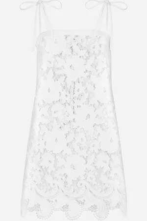 Dolce & Gabbana Minivestido De Algodón Con Bordado Floral Calado - Mujer Vestidos 38