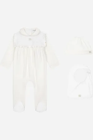 Dolce & Gabbana Set De Regalo De 3 Piezas De Interlock Y Jacquard Con Logotipo - Mujer Set Regalo Y Body 0/3 Months