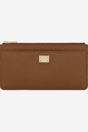 Dolce & Gabbana Tarjetero Grande En Piel De Becerro Dauphine - Mujer Marr�n Piel Onesize