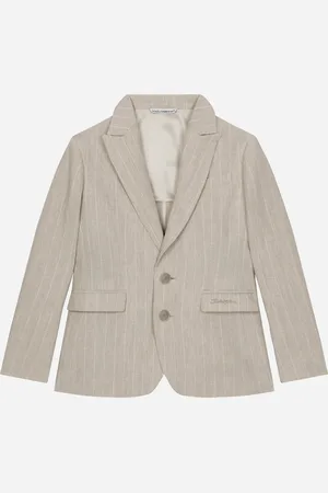 Dolce & Gabbana Chaqueta De Botonadura Sencilla En Lino Con Logotipo - Hombre Trajes #n/d 4 Years