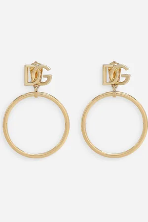 Dolce & Gabbana Pendientes De Aro Con Logotipo Dg - Mujer Bisutería Metal Onesize