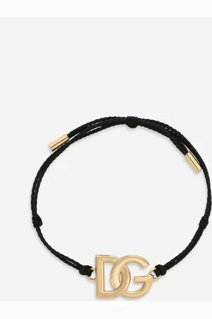 Dolce & Gabbana Pulsera De Cuerda Con Logotipo Dg Grande - Hombre Bisutería Metal Onesize
