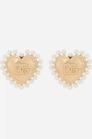 Dolce & Gabbana Pendientes De Corazón Con Adorno De Perlas - Mujer Bisutería Metal Onesize