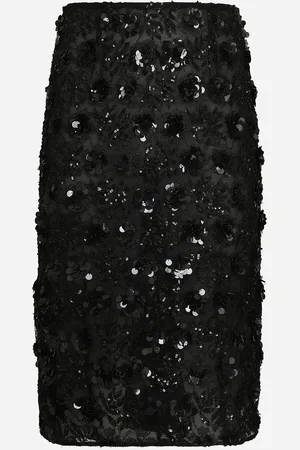 Dolce & Gabbana Falda Longuette De Encaje Con Bordado Integral De Lentejuelas - Mujer Faldas 36