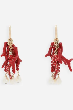 Dolce & Gabbana Criollas Con Cuerno, Ramas De Coral Y Perlas - Mujer Bisutería Metal Onesize