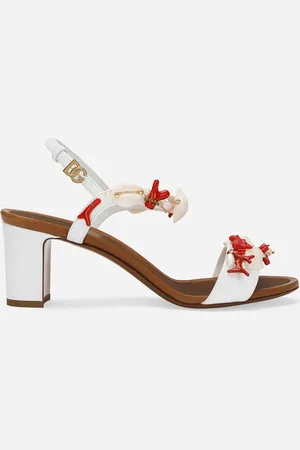 Dolce & Gabbana Sandalia De Napa Con Corales Bordados - Mujer Sandalias Y Cuñas 36