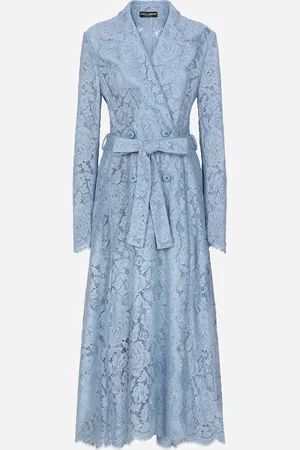 Dolce & Gabbana Gabardina De Encaje Cordonetto Floral Con Logotipo Dg - Mujer Abrigos Y Chaquetones 36