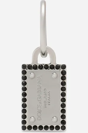 Dolce & Gabbana Pendiente De Aro Con Placa Con Logotipo Y Strass - Hombre Bisutería Metal Onesize