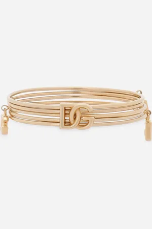 Dolce & Gabbana Pulsera Rígida De Aros Con Logotipo Dg - Mujer Bisutería Metal Onesize