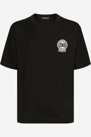 Dolce & Gabbana Camiseta De Algodón Con Logotipo Bordado - Hombre Camisetas Y Polos 44