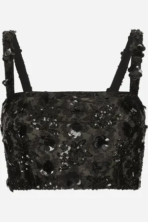 Dolce & Gabbana Top Estilo Bralette Con Lentejuelas Bordadas - Mujer Camisas Y Tops 36