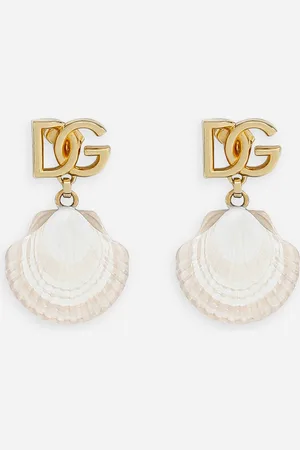 Dolce & Gabbana Pendientes Con Logotipo Dg Y Concha - Mujer Bisutería Metal Onesize