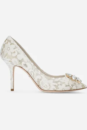 Dolce & Gabbana Pump In Taormina Lace With Crystals - Mujer Zapatos De Salón Y Destalonados Gris Encaje 36