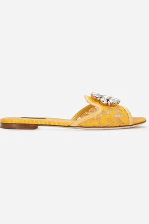 Dolce & Gabbana Slippers En Encaje Con Cristales - Mujer Palas 37
