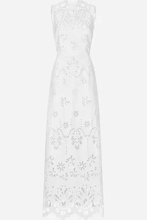 Dolce & Gabbana Vestido Largo De Algodón Con Bordado Cut-out - Mujer Vestidos 38