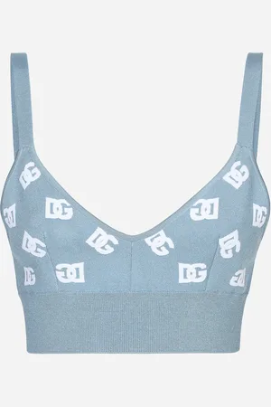Dolce & Gabbana Top Tipo Sujetador De Viscosa Con Logotipo Dg En Jacquard - Mujer Prendas De Punto 40