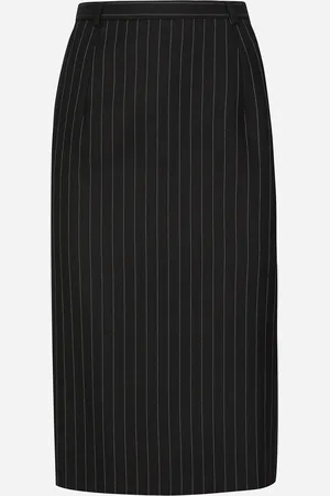 Dolce & Gabbana Falda Longuette De Lana Con Rayas Diplomáticas - Mujer Faldas 36