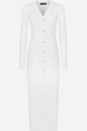 Dolce & Gabbana Cárdigan Largo En Canalé De Viscosa - Mujer Vestidos 40