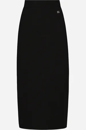 Dolce & Gabbana Falda Longuette En Punto De Viscosa Elástica Con Logotipo Dg - Mujer Faldas 40