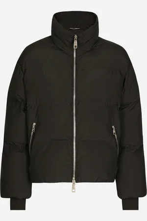 Dolce & Gabbana Plumífero Corto De Nailon Con Placa Con Logotipo - Mujer Abrigos Y Chaquetones 40
