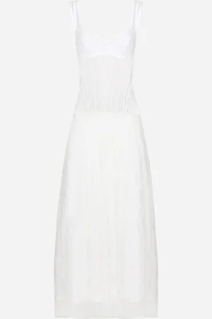 Dolce & Gabbana Vestido Largo De Encaje Con Detalles Estilo Corsé - Mujer Vestidos 36