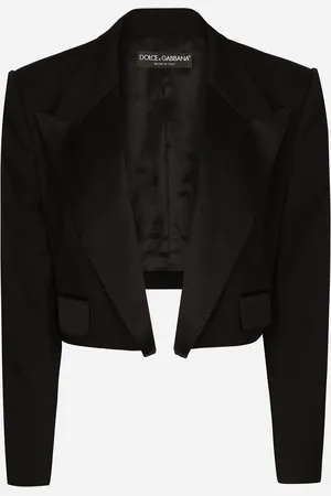 Dolce & Gabbana Spencer Tipo Esmoquin En Gabardina De Lana - Mujer Chaquetas 38