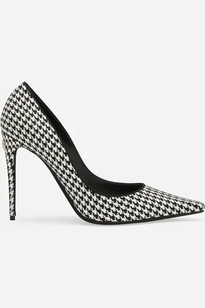 Dolce & Gabbana Zapato De Salón De Tejido Con Motivo De Pata De Gallo - Mujer Zapatos De Salón Y Destalonados Negro 37.5