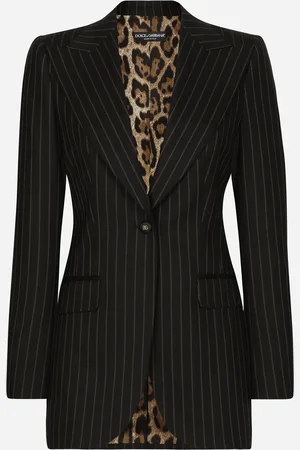 Dolce & Gabbana Chaqueta Turlington De Botonadura Sencilla De Lana Con Rayas Diplomáticas - Mujer Abrigos Y Chaquetones #n/d 36