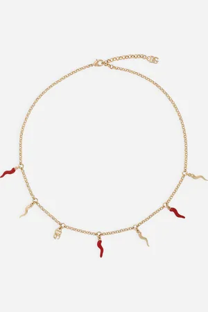 Dolce & Gabbana Collar Con Logotipo Dg Y Detalles De Cuerno - Mujer Bisutería Metal Onesize