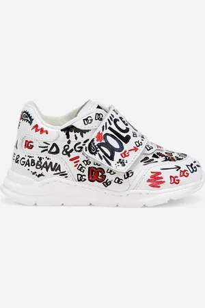 Dolce & Gabbana Zapatilla Baja En Piel De Becerro Con Estampado De Grafiti - Hombre Zapatos Primeros Pasos (19-26) Blanco 20